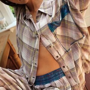 FREE PEOPLE Fallin’ For Flannel Pajama Shirt